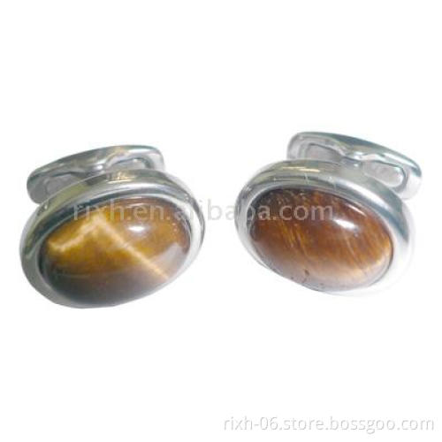 2013 fashion titanium tiger's eye metal cufflink